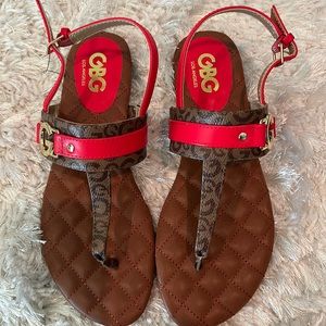 GBG brown and Red Sandals